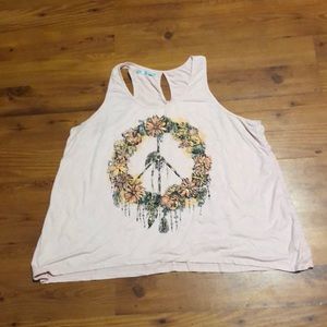 Pink peace tank top